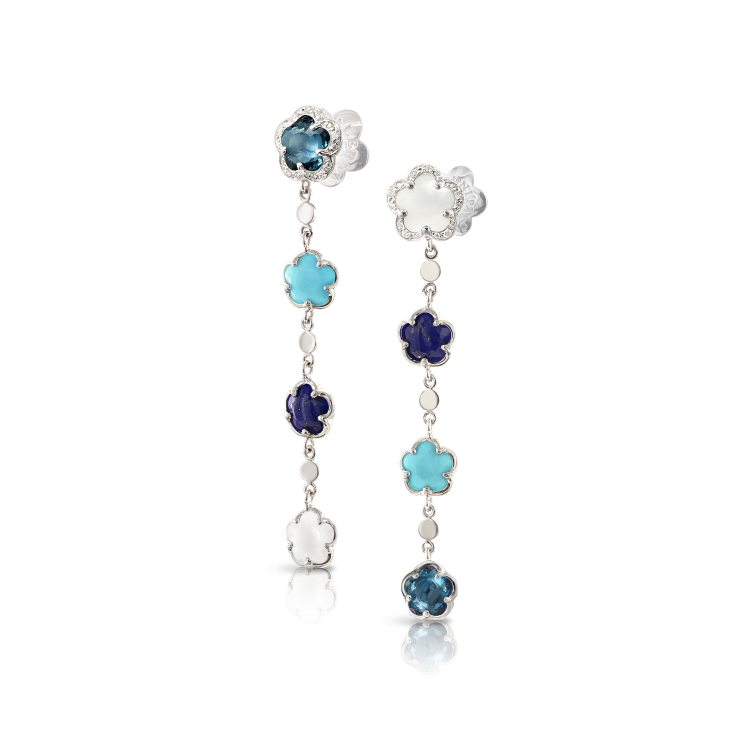 Pasquale Bruni Figlia Dei Fiori 18ct White Gold Diamond Gemstone Pendant Earrings