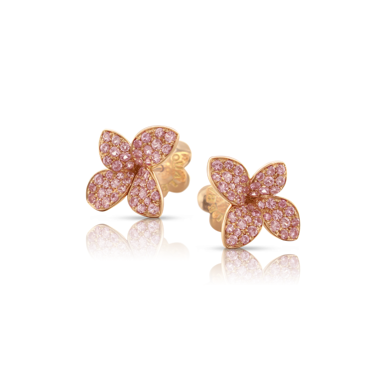 Pasquale Bruni Petit Garden 18ct Rose Gold Pink Sapphire Stud Earrings