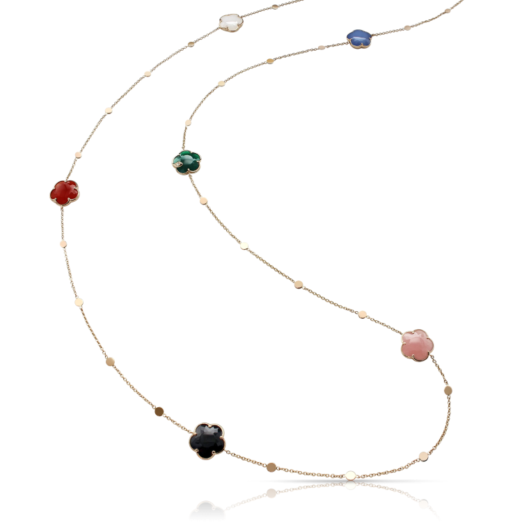 Pasquale Bruni Petit Joli 18ct Rose Gold Diamond Gemstone Sautoir Necklace