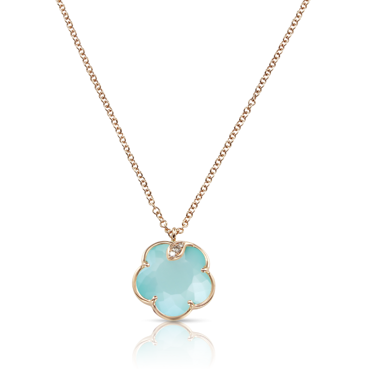 Pasquale Bruni Petit Joli 18ct Rose Gold Diamond Sea Moon Gem Necklace