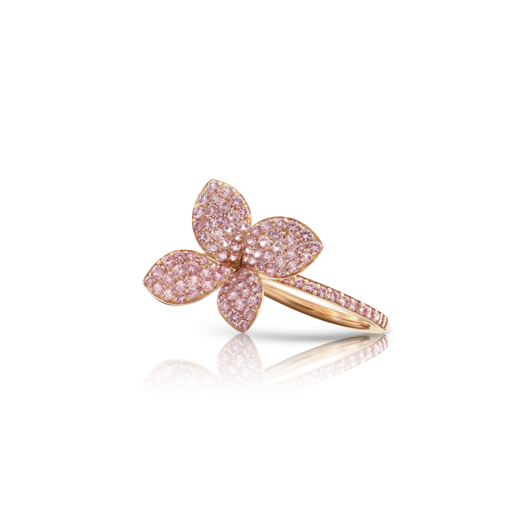 Pasquale Petit Garden 18ct Rose Gold Pink Sapphire Flower Ring - 17-(57)
