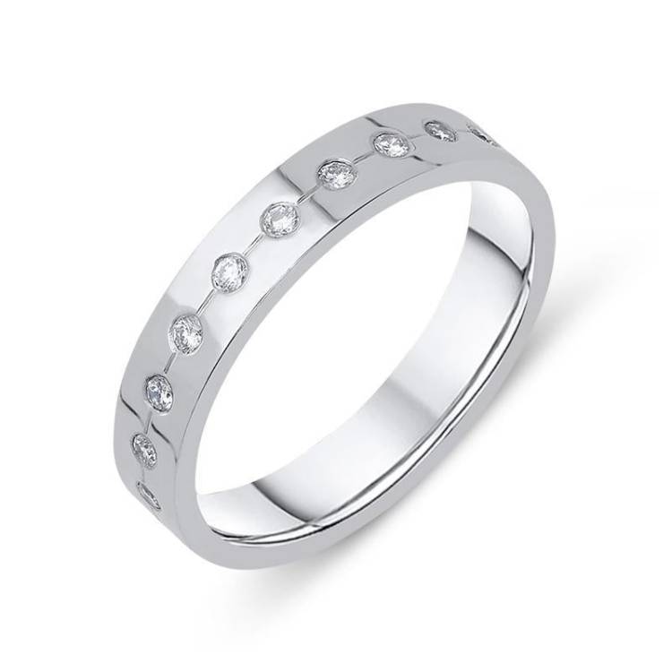 Platinum 0.17ct Diamond Brilliant Cut Wedding Ring D - P