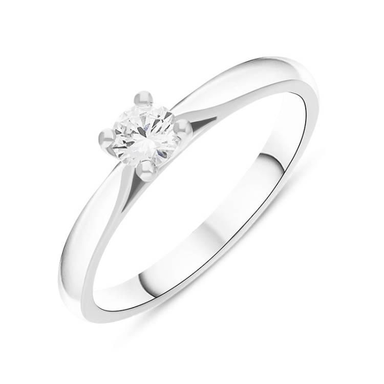 Platinum 0.20ct Diamond Round Brilliant Cut Solitaire Ring - Platinum