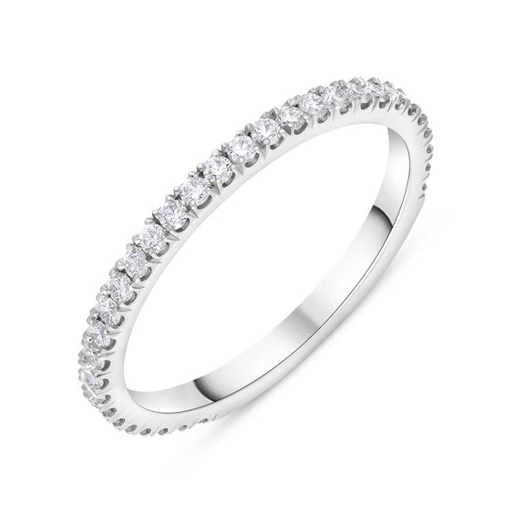 Platinum 0.30ct Diamond Brilliant Cut 3/4 Eternity Ring D - L