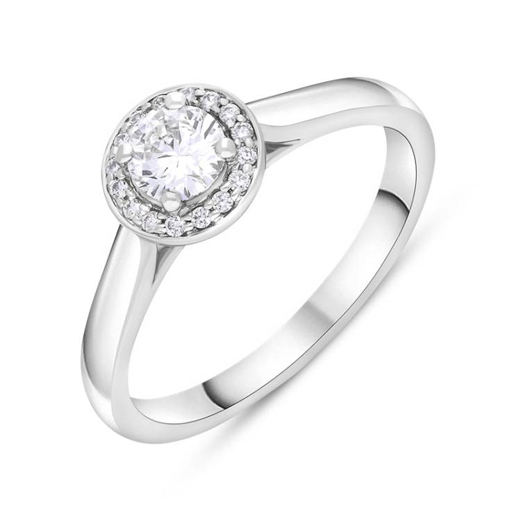 Platinum 0.37ct Diamond Round Cluster Ring