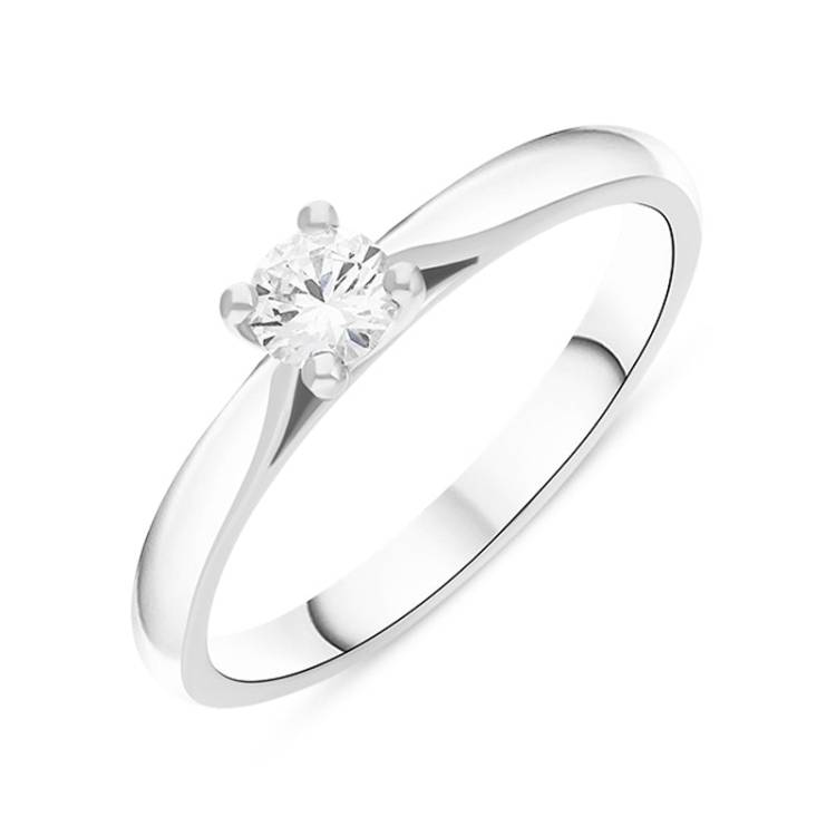 Platinum 0.40ct Diamond Round Brilliant Cut Solitaire Ring - Platinum