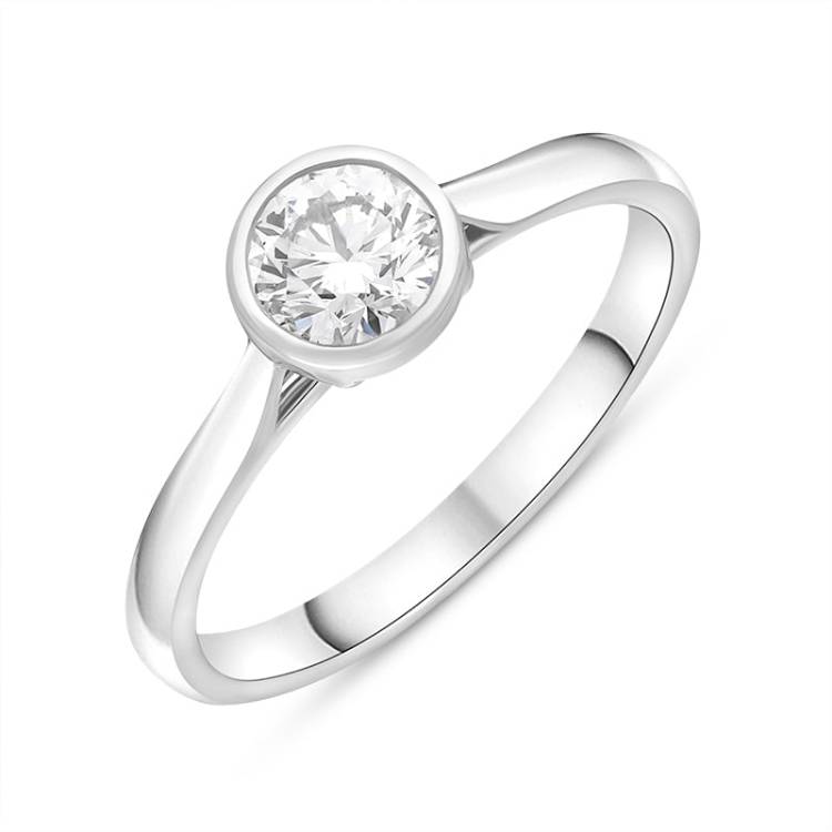 Platinum 0.50ct Diamond GIA Certified Wed Fit Solitaire Ring - K