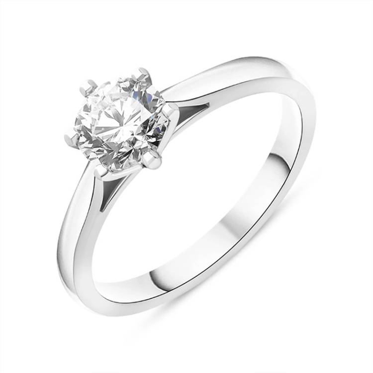Platinum 0.60ct Diamond Round Brilliant Cut Solitaire Ring - Platinum