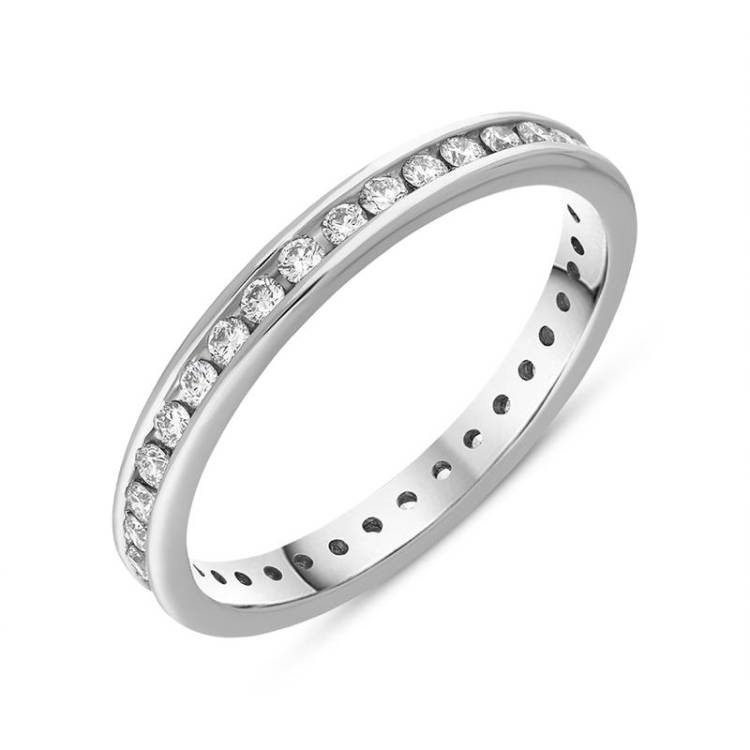 Platinum Diamond Channel Set Full Eternity Ring
