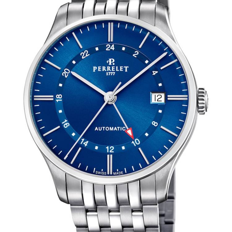 Perrelet Watch Weekend 3 Hands GMT - Blue