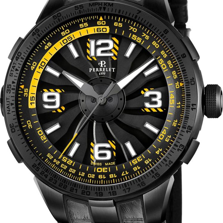 Perrelet Watch Turbine Pilot Yellow - Black