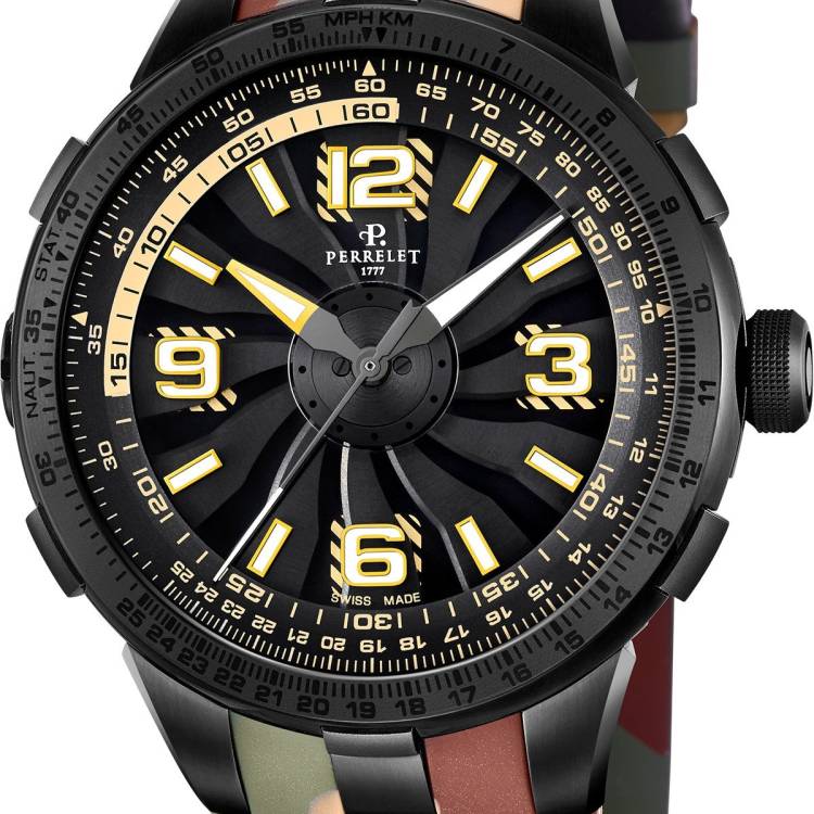 Perrelet Watch Turbine Pilot Camouflage - Black