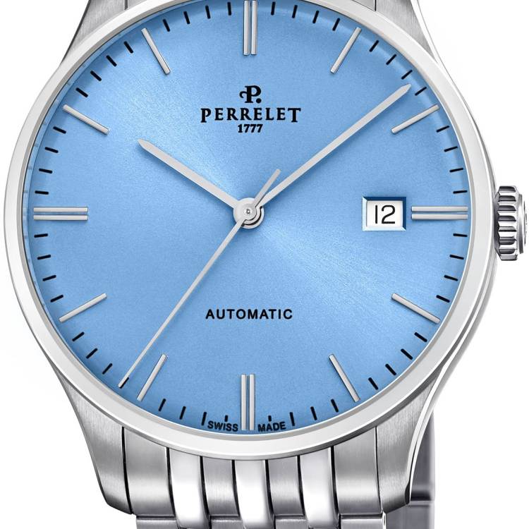 Perrelet Watch Weekend 3 Hands Ice Blue Bracelet