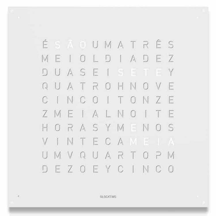 QLOCKTWO 180 White Pepper Wall Clock 180cm - White