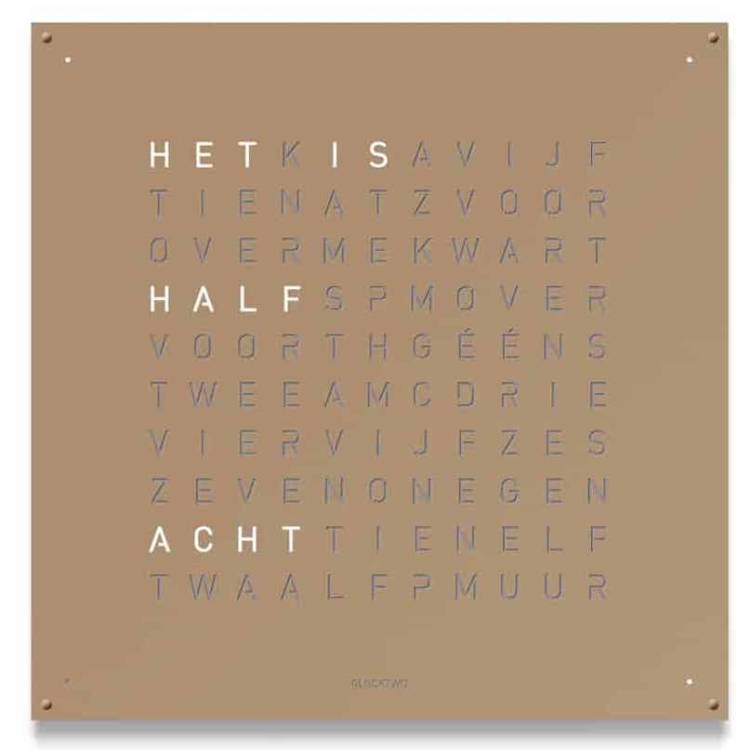 QLOCKTWO 180 Hazelnut Wall Clock 180cm - Brown