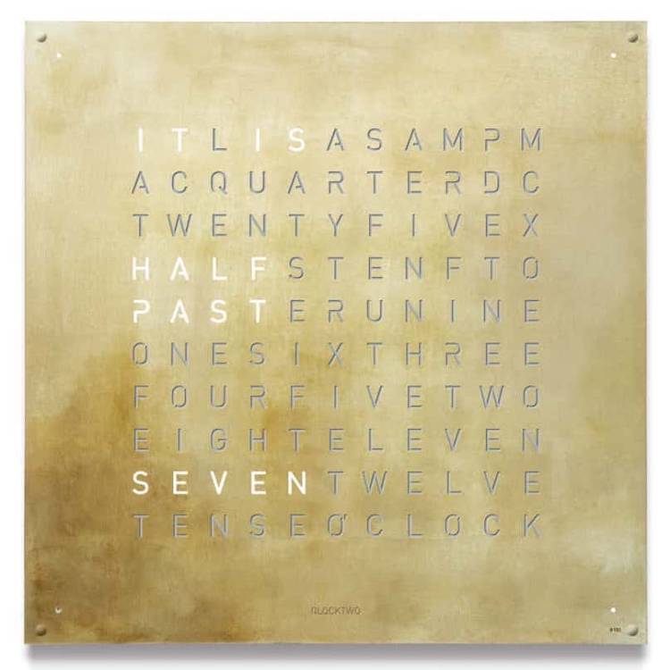QLOCKTWO 180 Creators Edition Silver & Gold Wall Clock 180cm - Silver