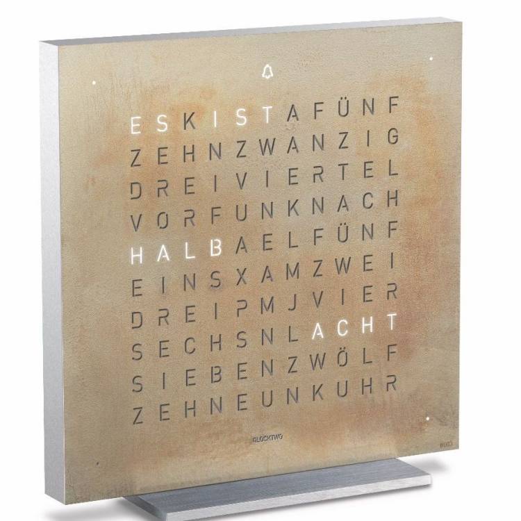 QLOCKTWO Touch Creators Edition Silver And Gold Table Clock - Silver