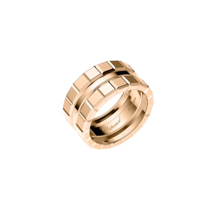 Chopard Ice Cube 18ct Rose Gold Double Wide Ring - 56