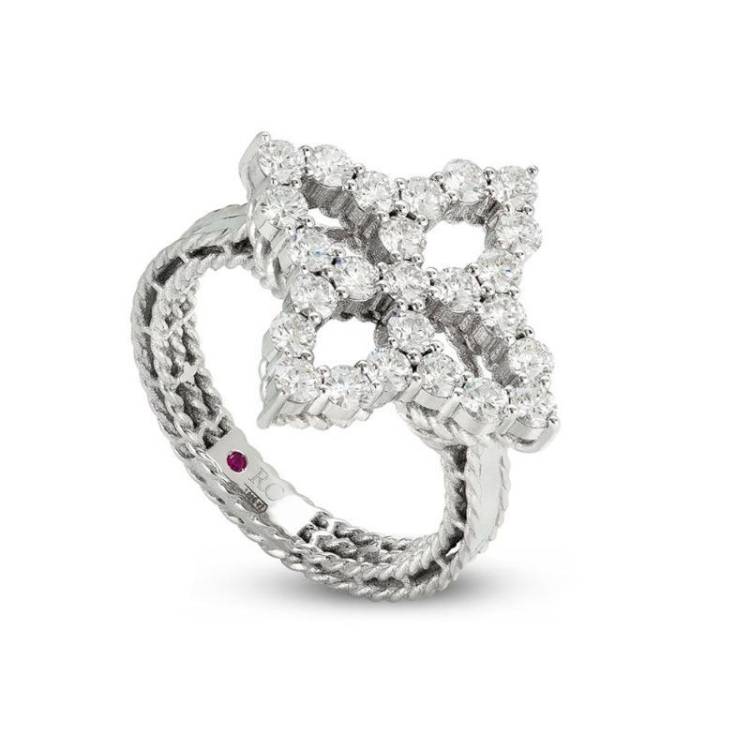 Roberto Coin Diamond Princess 18ct White Gold 0.49ct Diamond Ring - 14-(54)