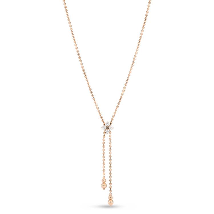 Roberto Coin Love in Verona 18ct Rose Gold Diamond Necklace - Gold