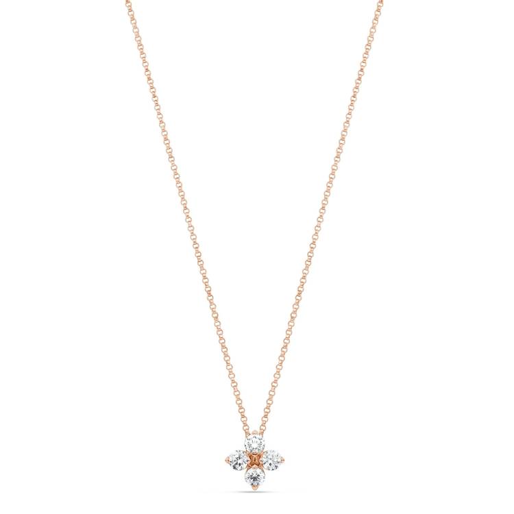 Roberto Coin Love in Verona 18ct Rose Gold Diamond Pendant Necklace - Gold