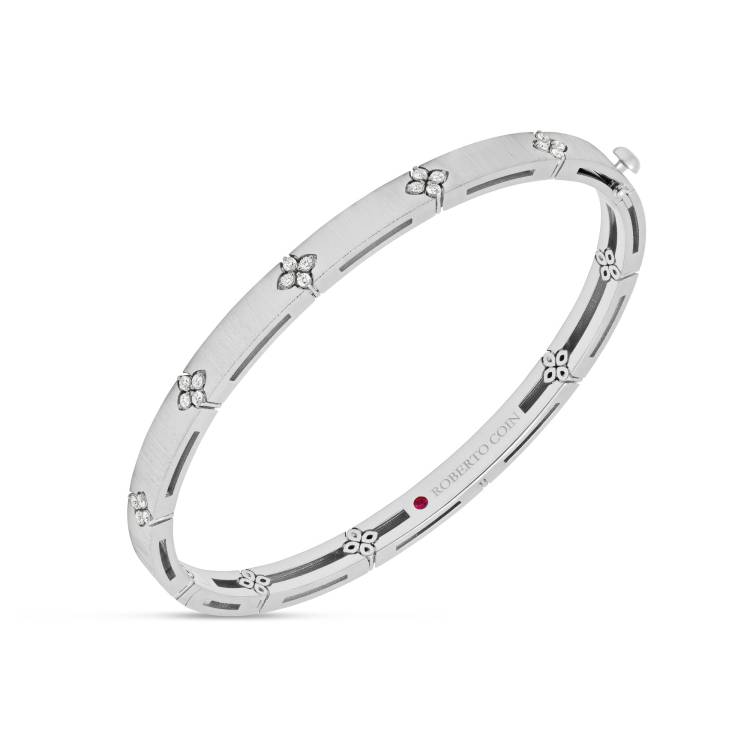Roberto Coin Love in Verona 18ct White Gold Diamond Bangle - Gold