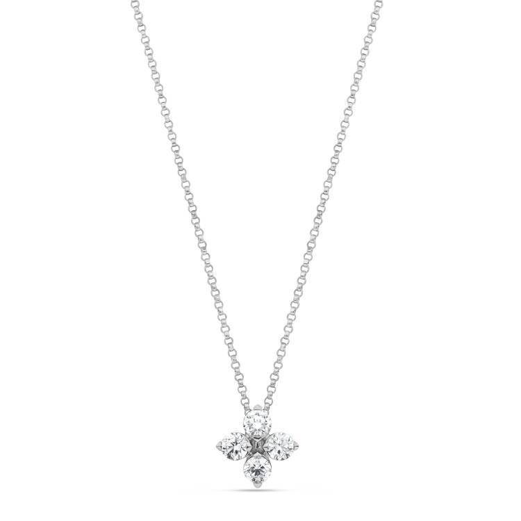 Roberto Coin Love in Verona 18ct White Gold Diamond Pendant Necklace - Gold