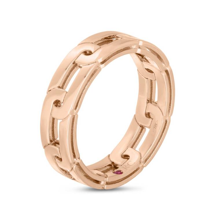 Roberto Coin Navarra 18ct Rose Gold Ring - 19-(59)