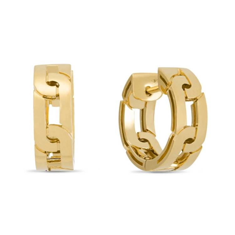 Roberto Coin Navarra 18ct Yellow Gold Hoop Earrings - Gold