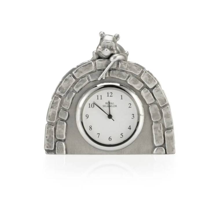 Royal Selangor Pewter Poohsticks Table Clock