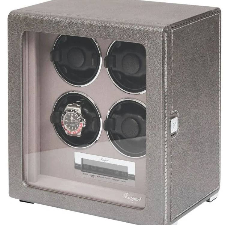 Rapport Watch Winder Quantum Quad Four Leather Grey - Grey