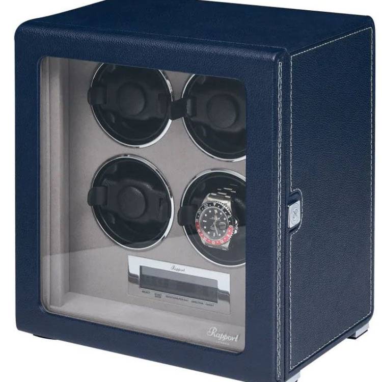 Rapport Watch Winder Quantum Quad Four Leather Blue - Blue