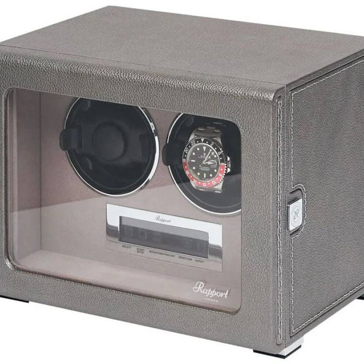 Rapport Watch Winder Quantum Quad Two Leather Grey - Grey