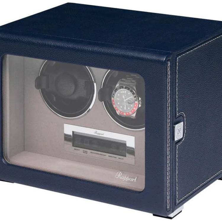 Rapport Watch Winder Quantum Quad Two Leather Blue - Blue