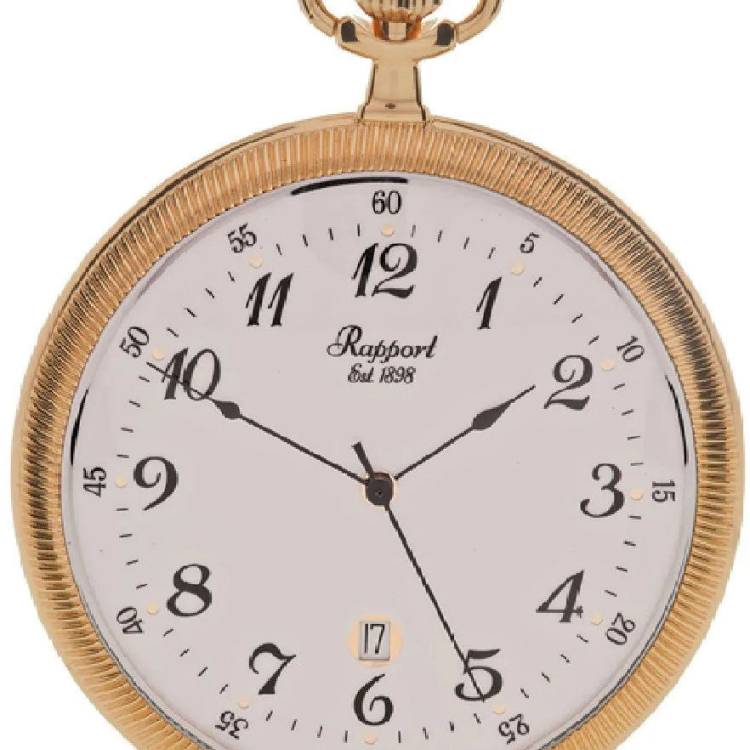 Rapport Pocket Watch Slim Open Face Gold - White