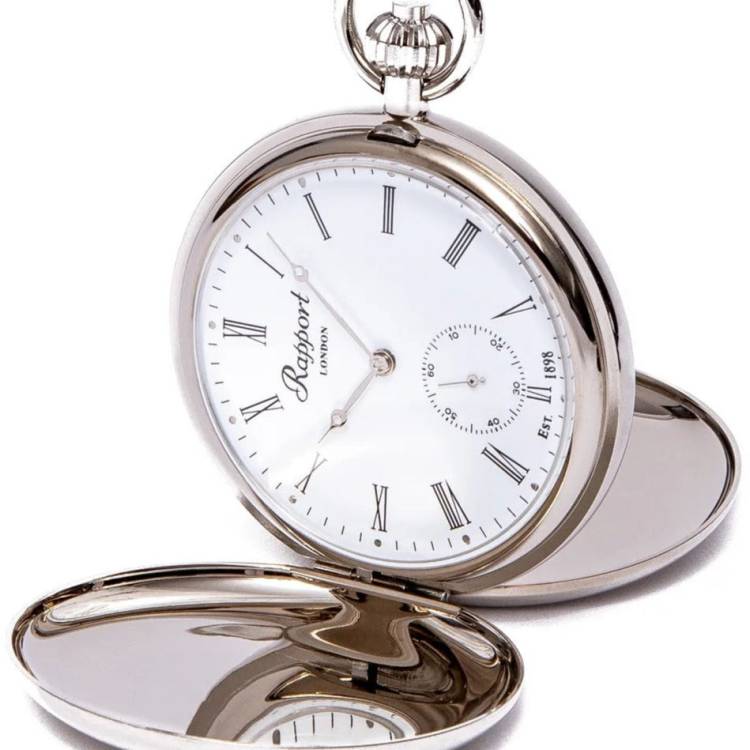 Rapport Pocket Watch Mechanical Double Hunter - White