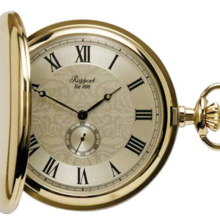 Rapport Pocket Watch Quartz Full Hunter - Gold