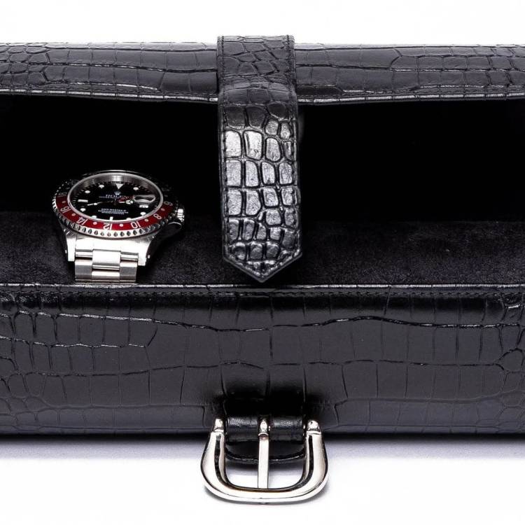 Rapport Watch Roll Brompton 3 Black Crocodile