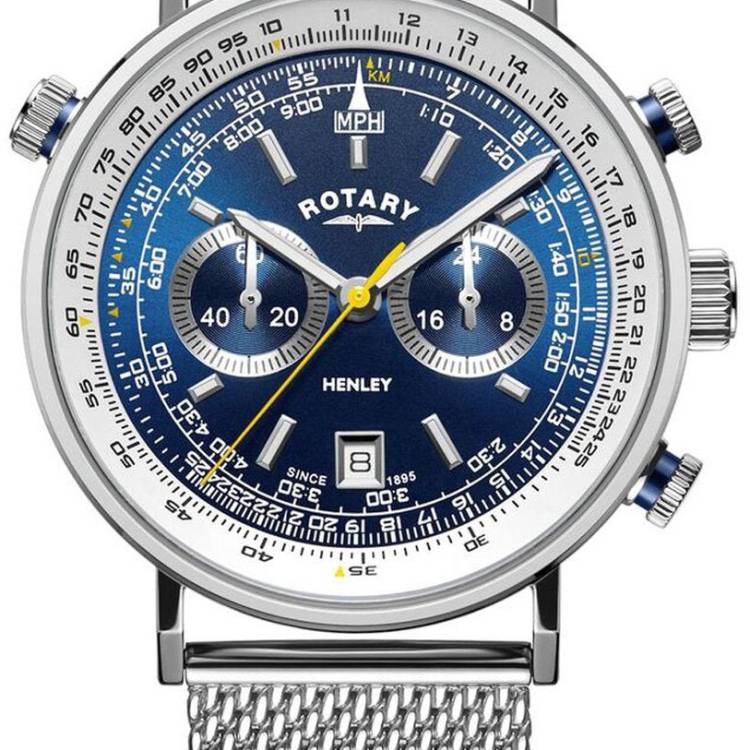 Rotary Watch Henley Chronograph Mens - Blue