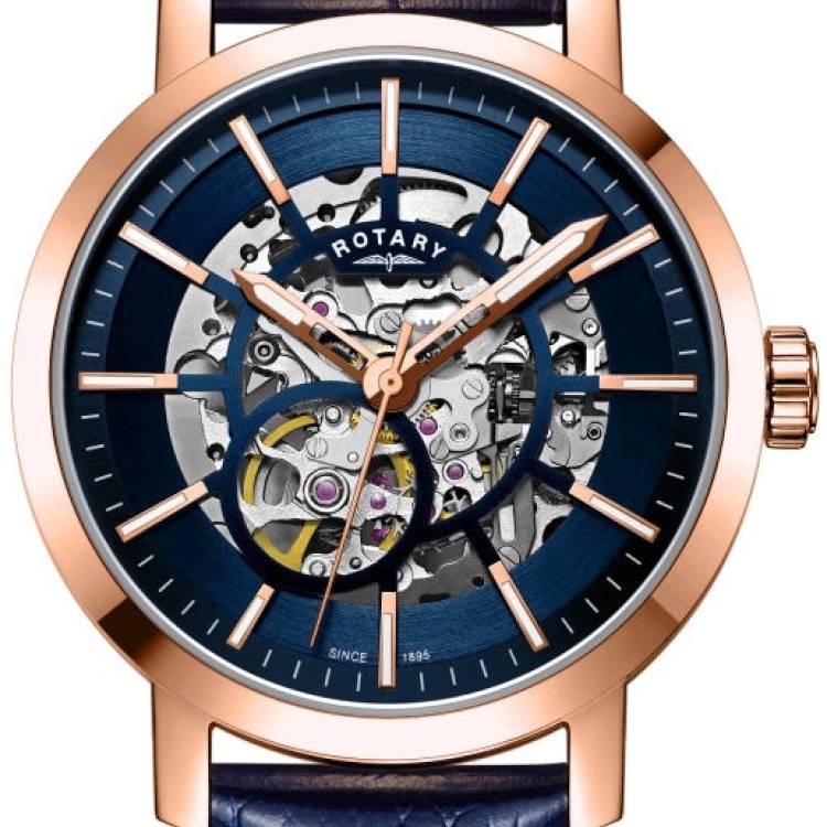 Rotary Watch Greenwich Skeleton Rose Gold PVD