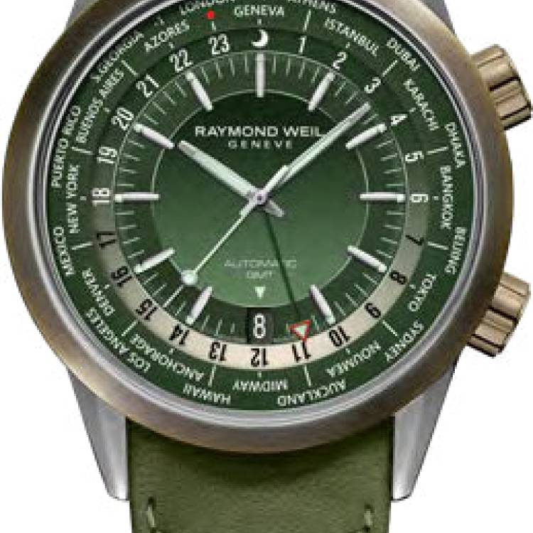 Raymond Weil Watch Freelancer GMT Worldtimer Green