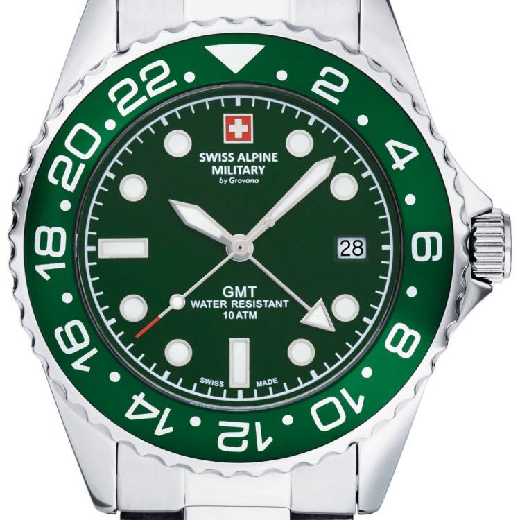 Swiss Alpine Military Watch Master Diver GMT - Green
