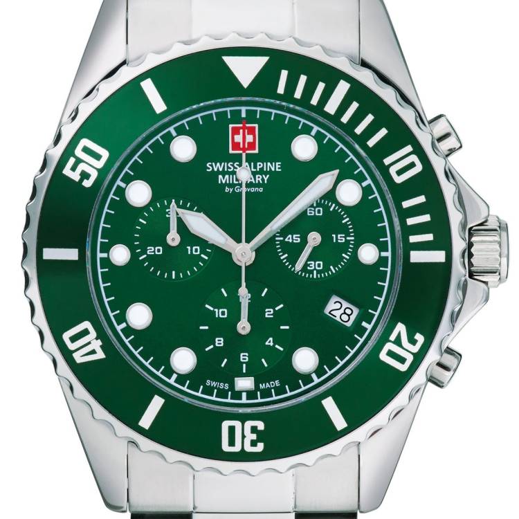 Swiss Alpine Military Watch Master Diver Chrono Chronograph - Green