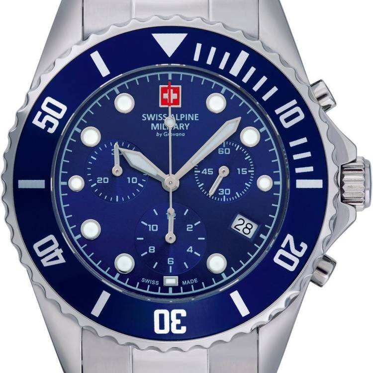 Swiss Alpine Military Watch Master Diver Chrono Chronograph - Blue