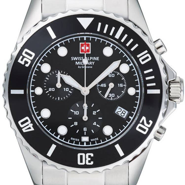 Swiss Alpine Military Watch Master Diver Chrono Chronograph - Black