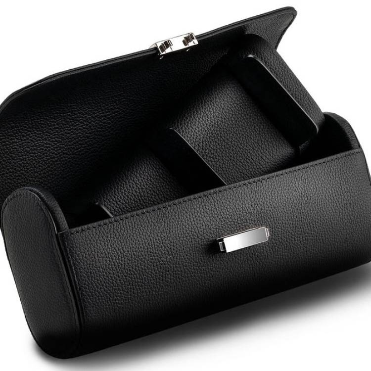 Scatola del Tempo Watch Case Viaggio Pochette Black