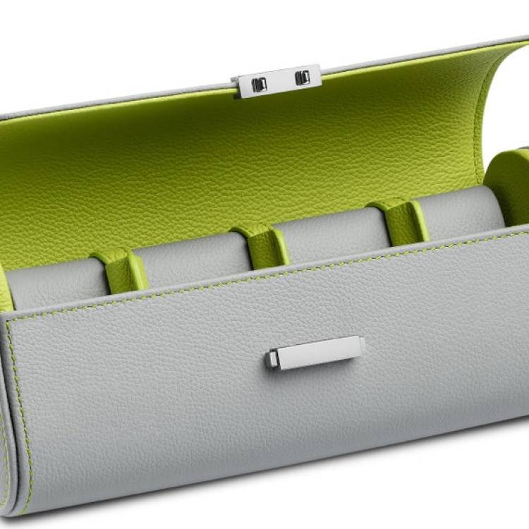 Scatola del Tempo Watch Case Viaggio Pochette Grey Green