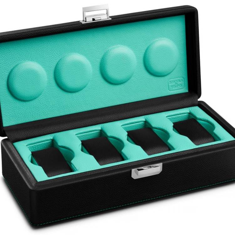 Scatola del Tempo Watch Case Valigetta 4 Black Blue Tiffany