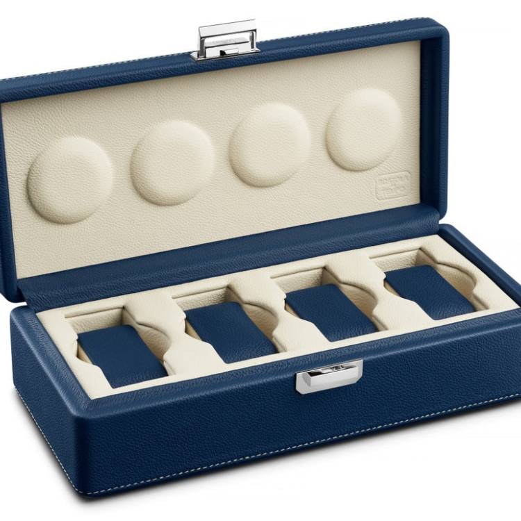 Scatola del Tempo Watch Case Valigetta 4 Blue Off White