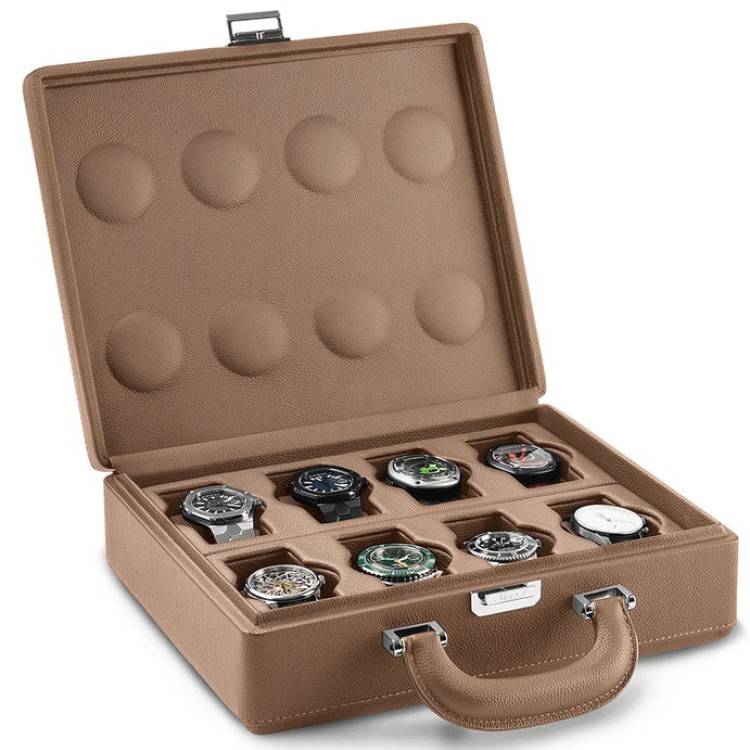 Scatola del Tempo Watch Case Valigetta 8 Handle Chestnut